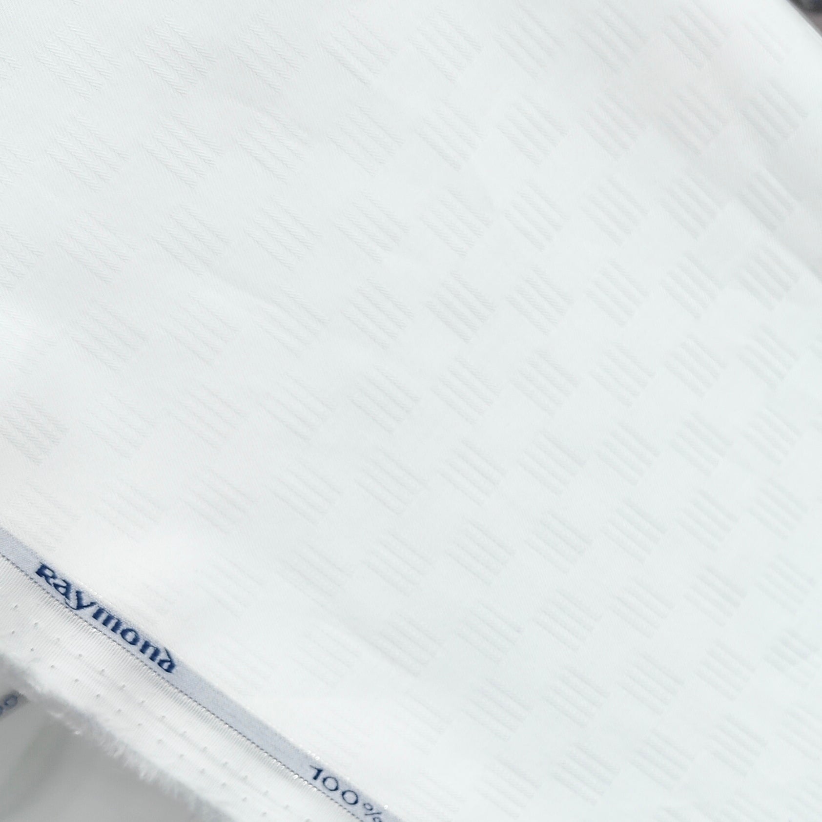 Shirt Fabric Raymond 100% Giza Cotton Premium Jacquard Colour White